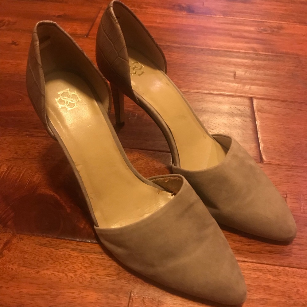 Ann Taylor heels crocodile and suede